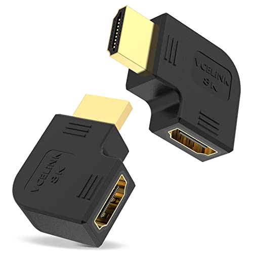 VCELINK 8K HDMI Adapter, 90° and 270°, Male to Female, 2-Pack