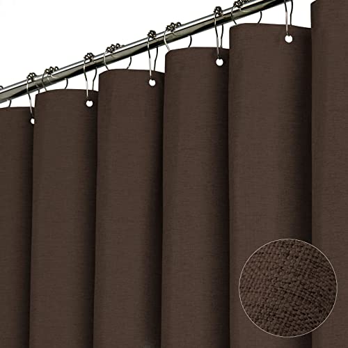 BTTN Brown Shower Curtain - Linen Textured