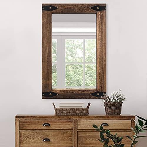 Rustic Wood Mirror with Wood Frame