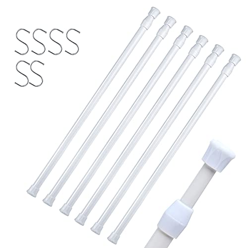 Adjustable Spring Tension Rod for Window Curtain, Kitchen Cupboard Utensils, Closet, and Cabinet