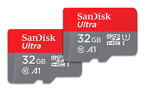 SanDisk 32GB Ultra microSDHC UHS-I Memory Card (2x32GB) with Adapter