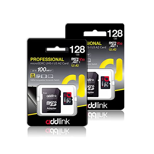 addlink MicroSDXC 128GB - 2-Pack + Adapter U4 V30