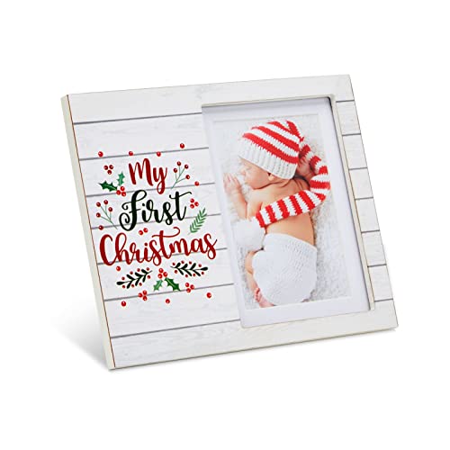 Juvale Festive My First Christmas Picture Frame