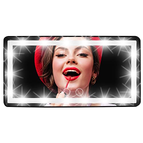 Car Visor Vanity Mirror - LED Light Makeup Mirror for All Car