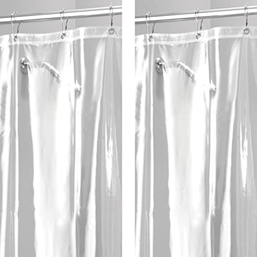 mDesign Vinyl Shower Curtain Liner - 2 Pack - Clear