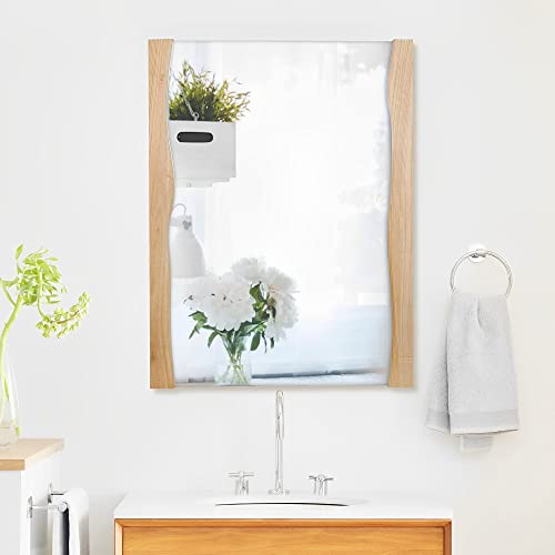 Rectangle Wall Mirror Wood Framed Hanging Mirror