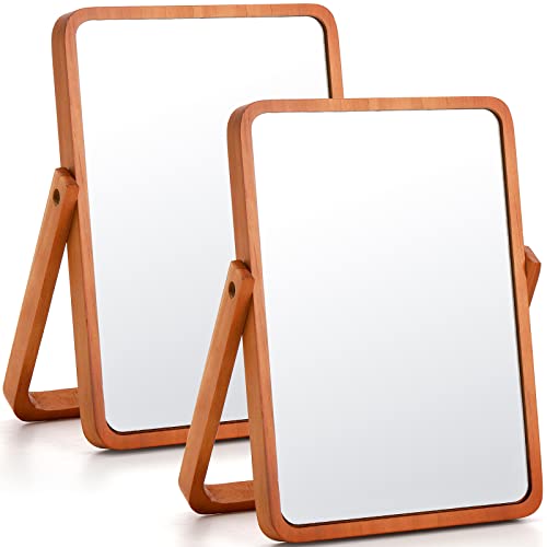 DEAYOU 2 Pack Vanity Mirror with Wood Stand