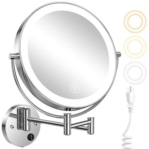 Large Wall Mounted Makeup Mirror with LED Lights