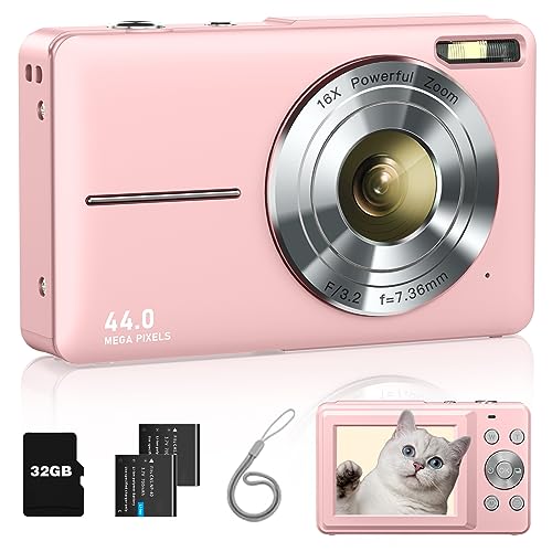 FHD 1080P Kids Camera with 32GB Card, 2 Batteries