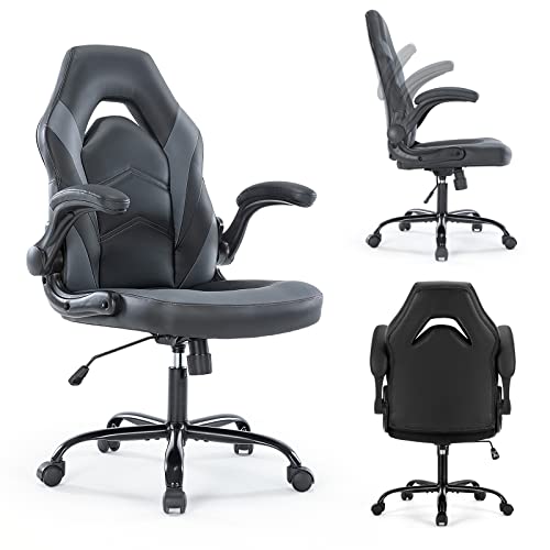 ZUNMOS Gaming Chair Office Chair with Flip-up Armrests and Adjustable Height