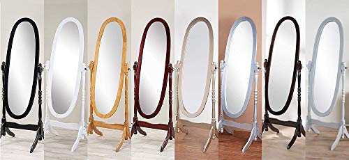 Adjustable Oval Wood Cheval Floor Mirror