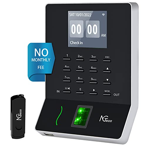 NGTeco Fingerprint Time Clock for Small Business and Office