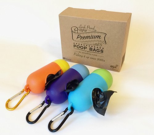 ShoppingLion Dog Poop Bags with Dispensers and Leash Clips