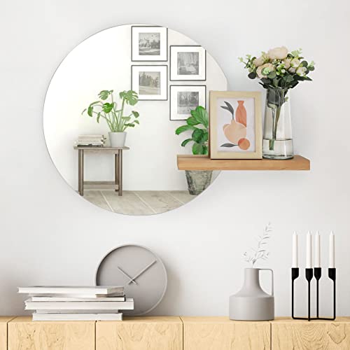 Flvzog Round Mirror with Shelf