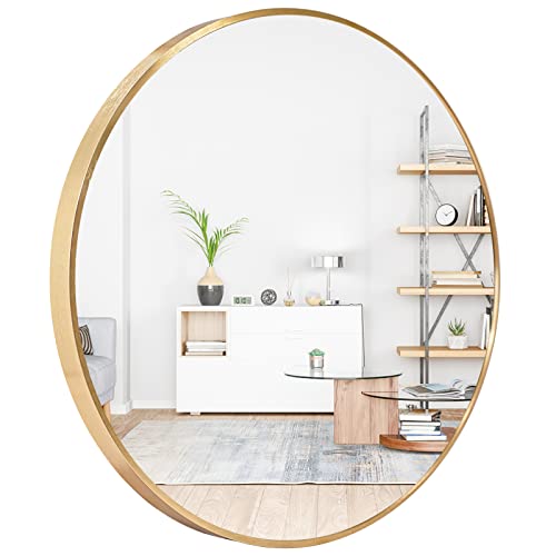 Amgngala Gold Round Mirror