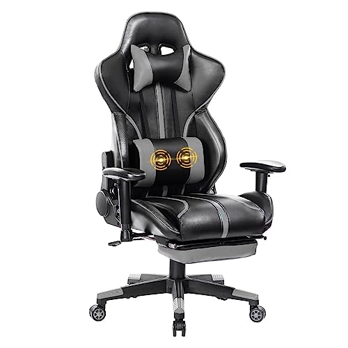 High Back Gaming Chair with Footrest