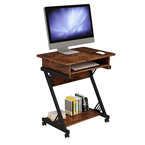 ALISENED Compact Study Table with Smooth Keyboard Tray