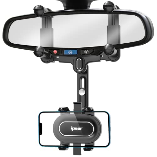 IPOW Large Rearview Mirror Phone Holder for Car