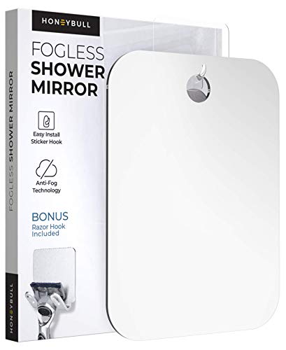 HONEYBULL Shower Mirror Fogless - Large 8x10in Flat Anti Fog Mirror