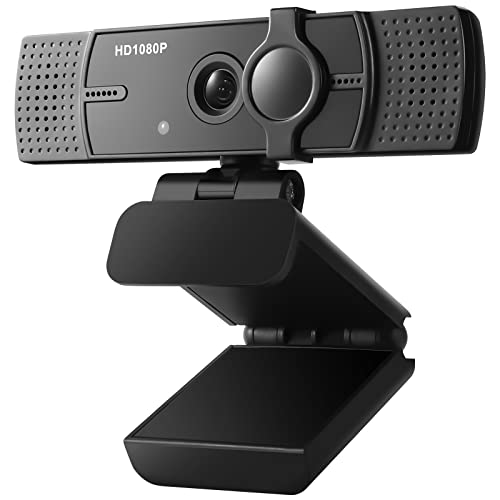 1080P Webcam with Microphone and Privacy Cover