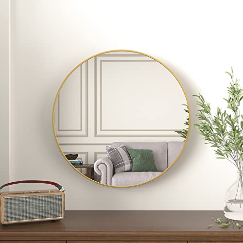 Gold Round Mirror for Bathroom and Living Room