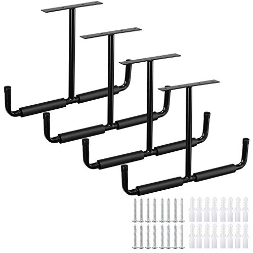 HOME RIGHT Garage Storage Rack, 16.5 Inch Double Hooks (4 Pack, Black)
