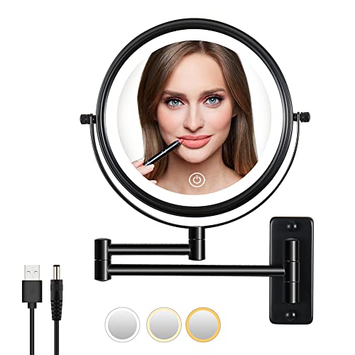 LANSI Rechargeable Wall Mounted Lighted Makeup Mirror