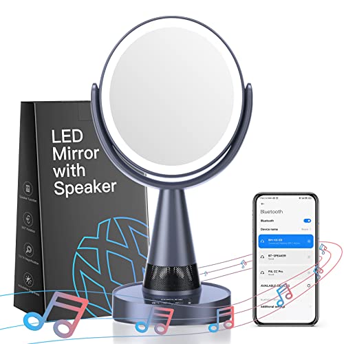 CHICLEW Lighted Makeup Mirror with Bluetooth Speaker