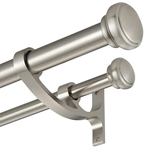 Matte Nickel Double Curtain Rods
