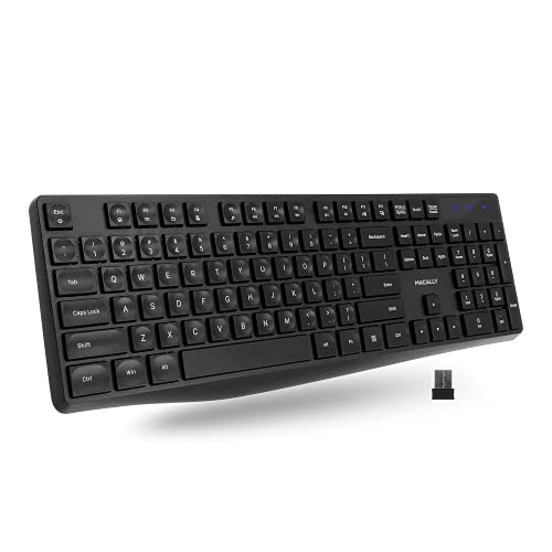Wireless Keyboard - Macally 2.4G Ergonomic Full-Size Keyboard