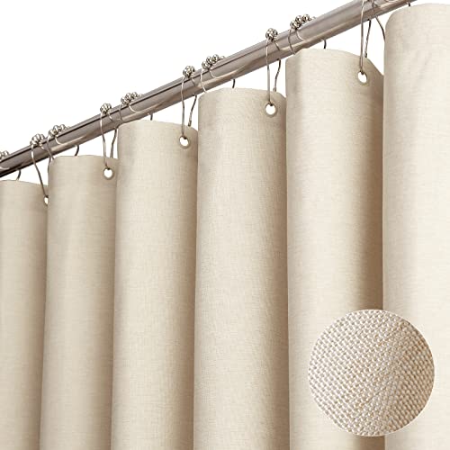 Linen Textured Heavy Duty Polyester Cloth Shower Curtain Set