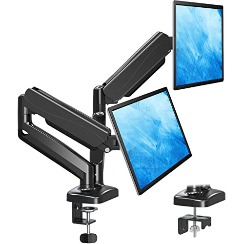 Adjustable Gas Spring Double Monitor Mount
