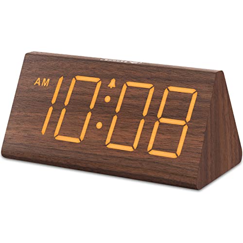 Wooden Digital Alarm Clock for Bedrooms
