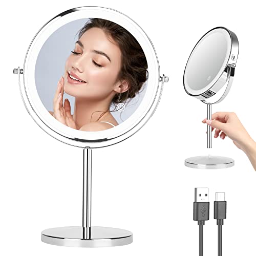 8 inch Rechargeable Double Sided Vanity Mirror
