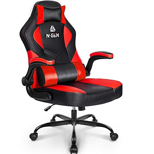 N-GEN Gaming Chair with Adjustable Lumbar Support and Flip Up Arms