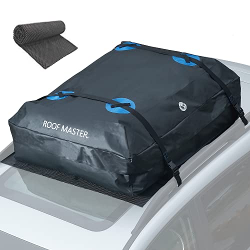 Waterproof Car Roof Bag with Protective Mat - Extra 16 Cubic Feet Storage