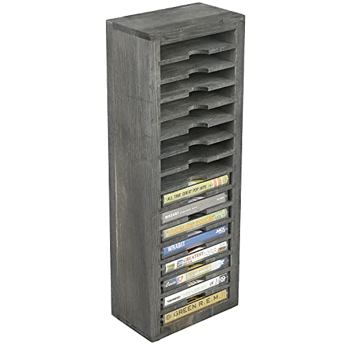 Vintage Gray Cassette Tape Holder Storage Rack