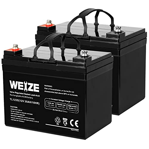 WEIZE 12V 35AH Deep Cycle Battery for Mobility Scooters and Power Chairs