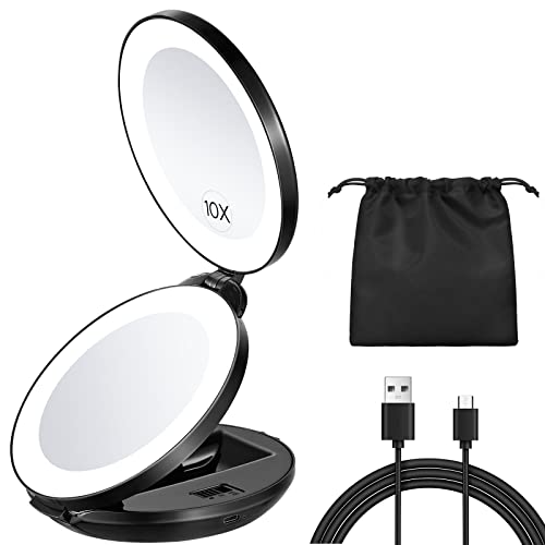 Rechargeable Lighted Travel Makeup Mirror
