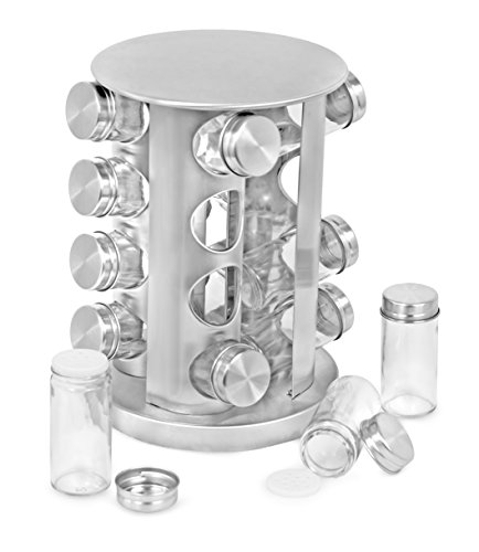 Revolving Spice Tower - Space-Saving Stainless Steel Spice Rack
