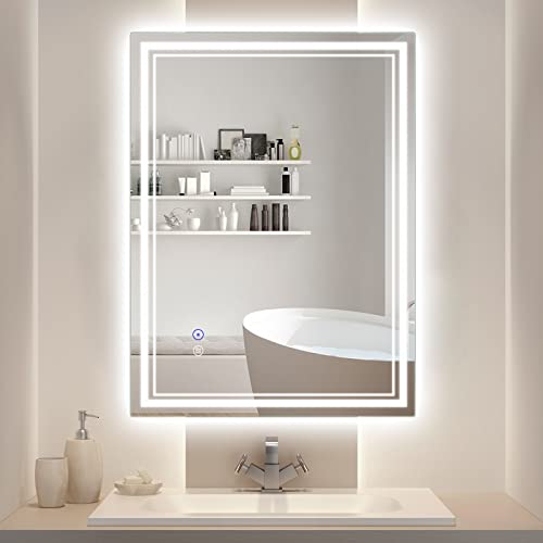 LED Bathroom Mirror with Anti-Fog and Dimmable Light