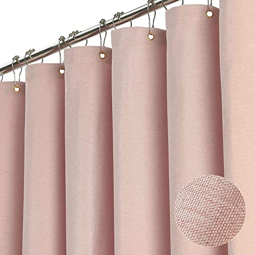 Extra Long Linen Textured Shower Curtain
