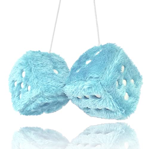 Mirror Fuzzy Plush Dice Car Ornament