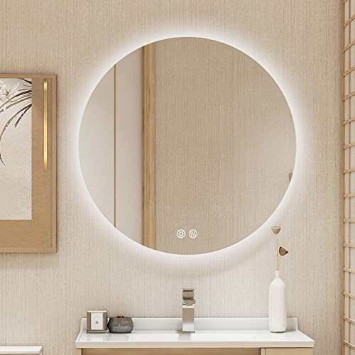 BuLife Round LED Bathroom Mirror