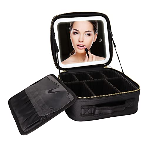 CHIKYTECH Makeup Bag With Mirror and Light