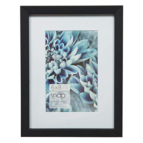 Snap Wall Mount Mat Picture Frame, 6x8, Black