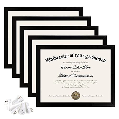 Upsimples 8.5x11 Picture Frame Certificate Document Frame - Pack of 5