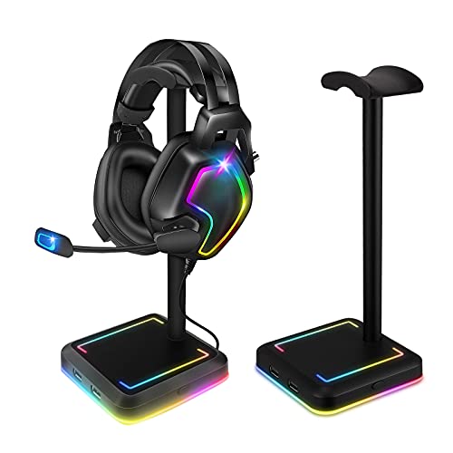 TEEDOR RGB Gaming Headset Stand with USB Ports