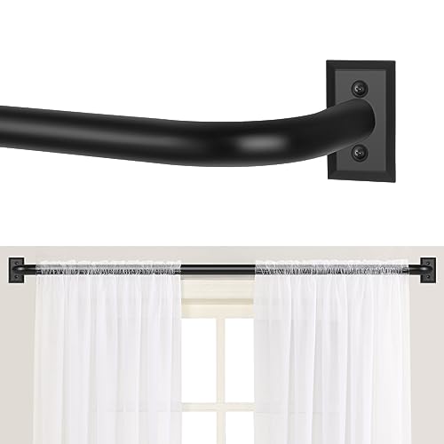 Adjustable Blackout Curtain Rod: Black Wrap Around Rods 66-120"