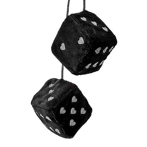 Black Fuzzy Car Mirror Dice